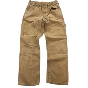 Tough Duck Pants Men's 31x31 Brown Canvas Carpenter Double Knee Workwear Utility